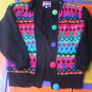 Quirky 80s/90s Colourful Knit Cardigan